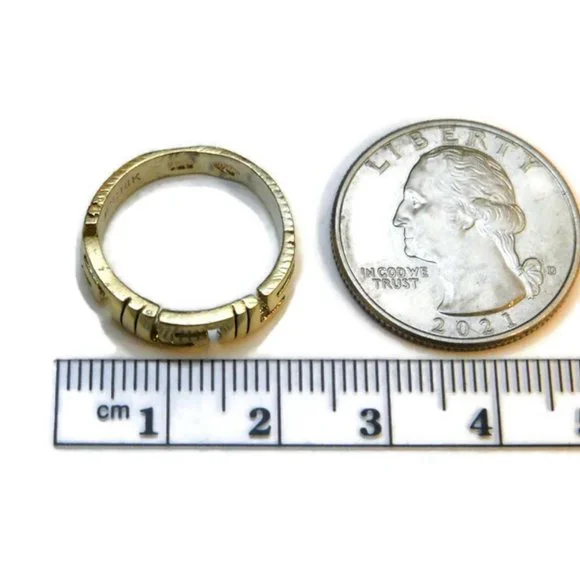 14k Solid Yellow Gold Greek Pattern Band Ring!! - Picture 4 of 4